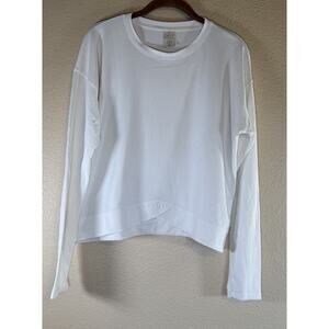 Women's Calia Size Medium White Diamond Mesh LS Top